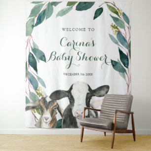 Tenture Ferme Animal de verdure Baby shower garçon Signal 