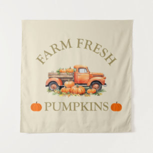 Tenture Ferme citrouilles d'aquarelle fraîche automne