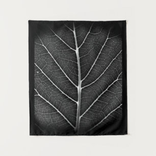 Tenture Fermeture de la feuille brillante noire et blanche