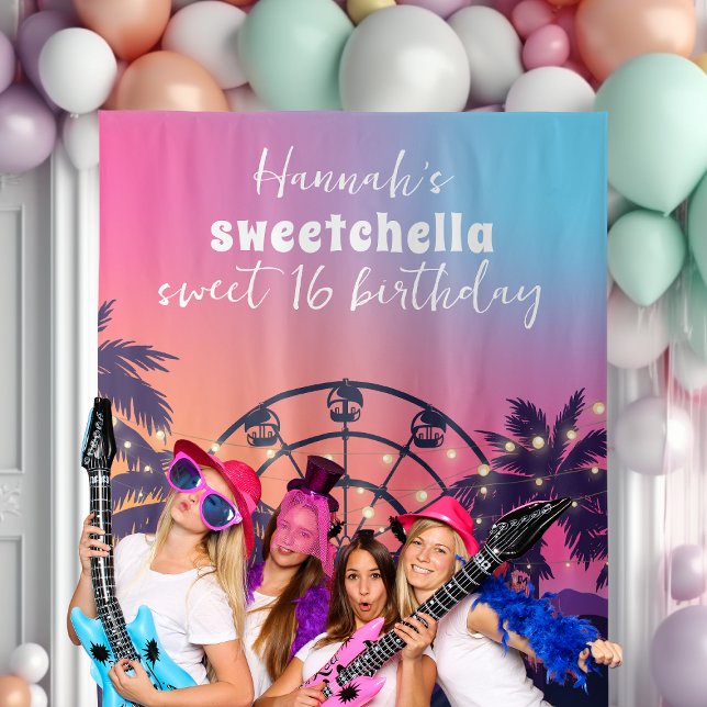 Tenture Festival de musique | Ferris Wheel Palms Sweet 16 (Créateur téléchargé)