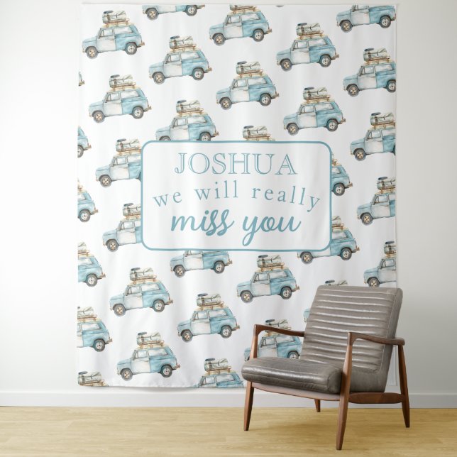 Tenture Fête d'adieu Nous Vous Manquerons arrière-plan de  (En situation)