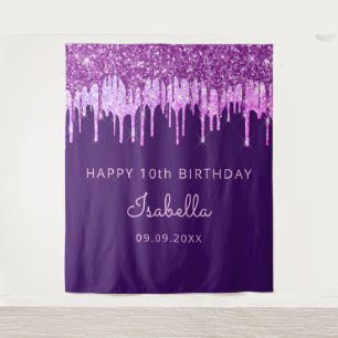 Tenture Fête d'anniversaire 10 ans fille décoration violet