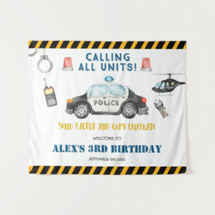 Tenture Fête d'anniversaire de la police de l'enfant Tapis