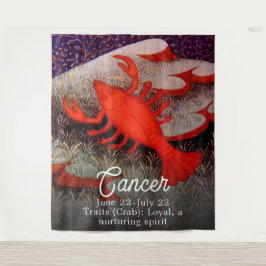 Tenture Fête d'anniversaire du signe du zodiaque Cancer le