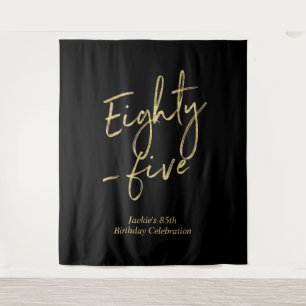 Tenture Fête d'anniversaire Gold & Black Quatre-vingt-cinq