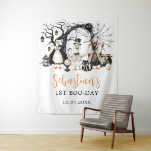 Tenture Fête d'anniversaire Halloween Spooky Goose 1ère an