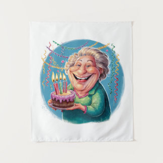 Tenture Fête d'anniversaire humoristique de Nana