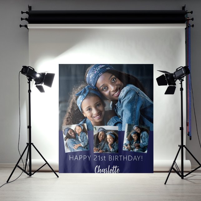 Tenture fête d'anniversaire personnalisées photo collage m (Créateur téléchargé)