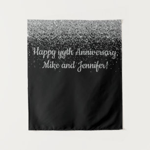 Tenture Fête d'anniversaire Surprise personnalisée Noir et