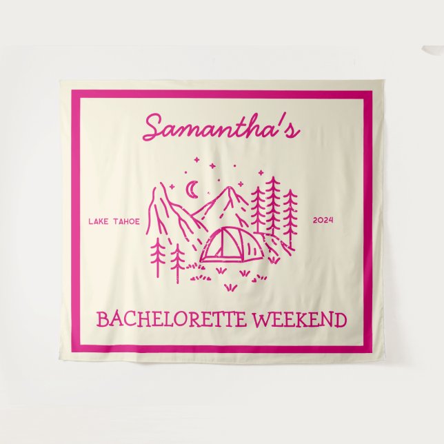 Tenture Fête de Bachelorette de Camping Simple Moderne dan (Devant (Horizontal))