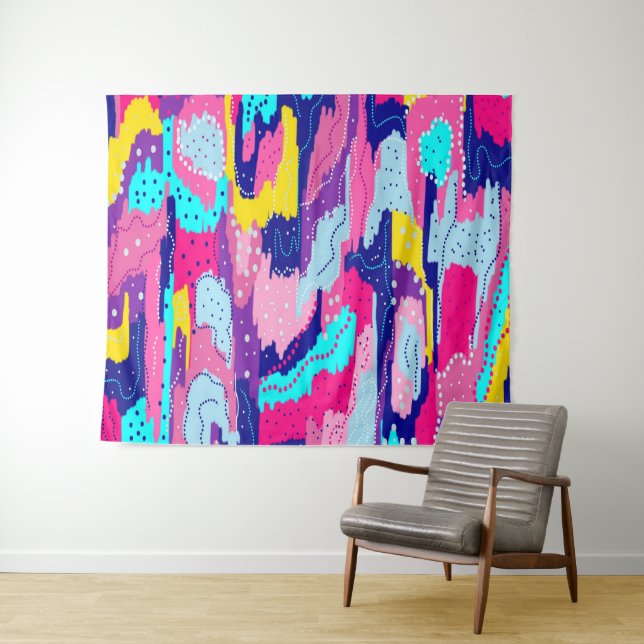 Tenture Fête de la couleur Abstraite (En situation (horizontale))