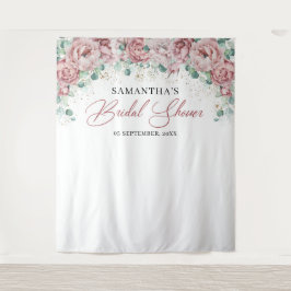 Tenture Fête de mariage bohème rose poudré fleurs roses do