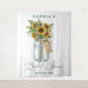 Tenture Fête de mariage champêtre avec tournesols en pot M