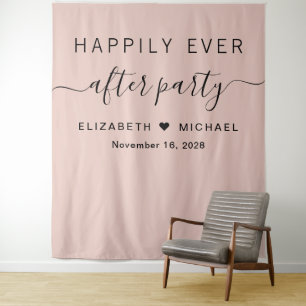 Tenture Fête de Mariage Féérique Fond Rose Pâle pour Photo