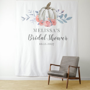 Tenture Fête de mariage floral lilas et citrouille blanche
