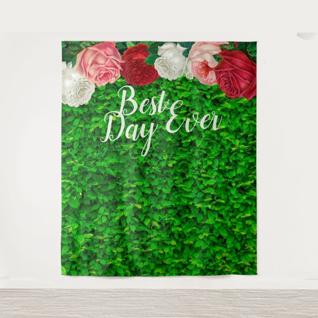 Tenture Fête de mariage floral moderne le meilleur jour (Devant)