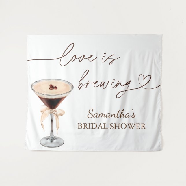 Tenture Fête de Mariage : L'Amour se Prépare Espresso Mart (Devant (Horizontal))