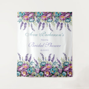Tenture Fête de mariage Turquoise Fleurs sauvages violette