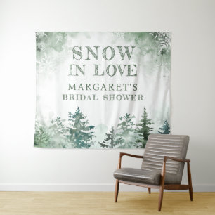 Tenture Fête des mariées de neige en amour Bienvenue