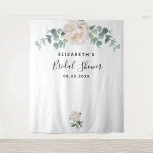 Tenture Fête des mariées eucalyptus vert blanc élégant