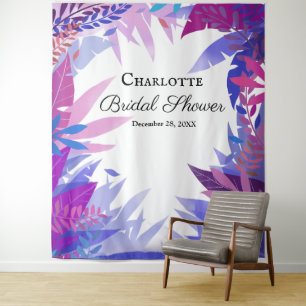 Tenture Fête des mariées Feuilles Aquarelle Tropicale