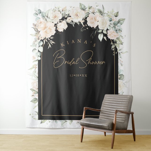 Tenture Fête des mariées florale Pearl Blush ID989 (En situation)