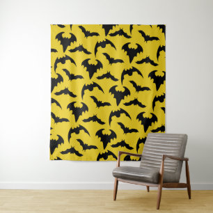 Tenture Fête d'Halloween Chauves-Souris Jaunes & Noires