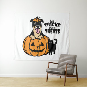 Tenture Fête d'Halloween Rottweiler Pas de Farces Rien que