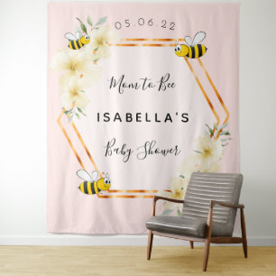Tenture Fête prénatale abeilles maman abeille rose gold fi