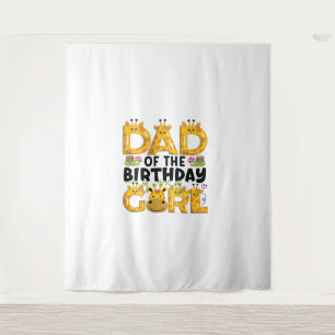Tenture Fête thème girafe 1er anniversaire fille Papa Zoo 