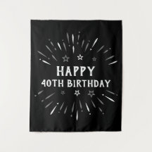 Feu d'artifice pour les 40 ans Noir Blanc Gris
