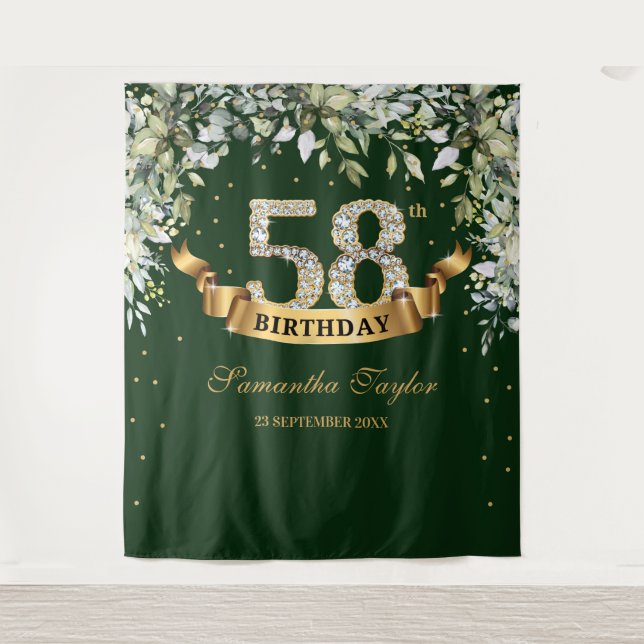 Tenture Feuillage de verdure feuilles eucalyptus or annive (Devant)