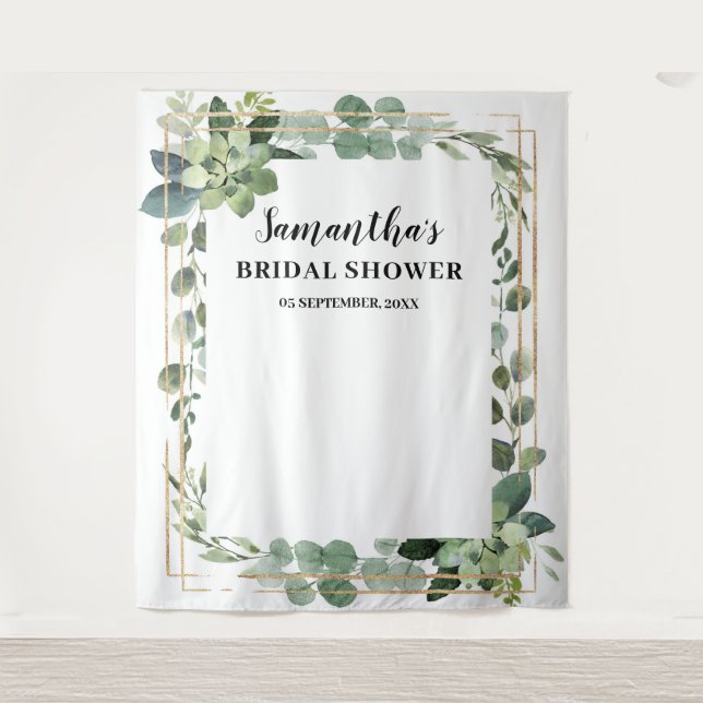 Tenture Feuillage de verdure rustique succulent floral or (Devant)