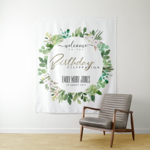 TENTURE FEUILLAGE SUCCULENT AQUARELLE BIENVENUE ANNIVERSAI