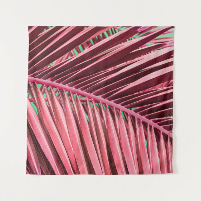 Tenture Feuille de palme rose tropicale (Devant)