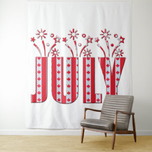 Tenture Feuille d'érable canadienne juillet Bonne fête du