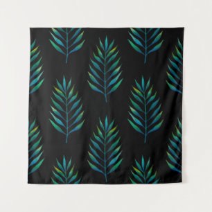 Tenture Feuilles d'aquarelle verte sur un arrière - plan n