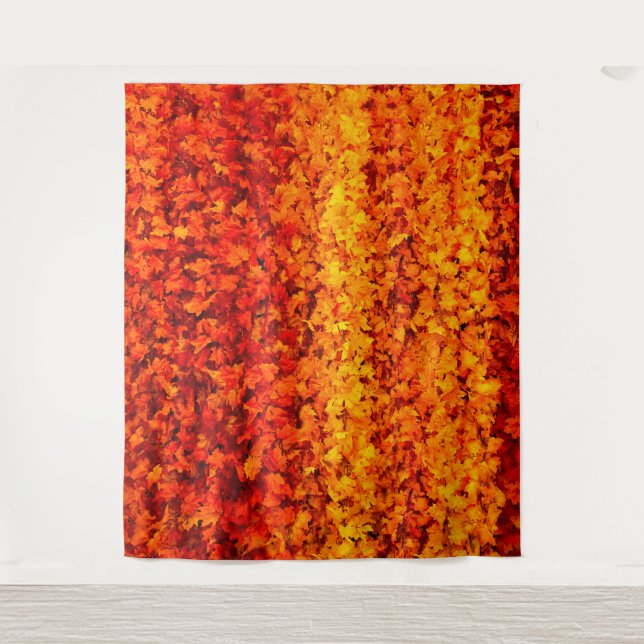 Tenture Feuilles d'automne | Fond personnalisé pour fête (Devant)