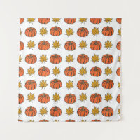 Feuilles d'automne : Motif Citrouille à main