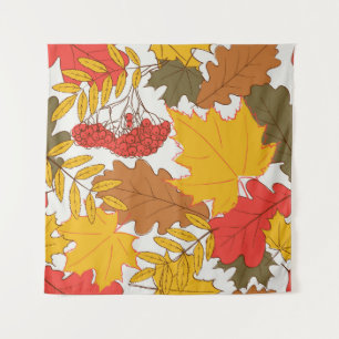 Tenture Feuilles d'automne, simple motif transparent