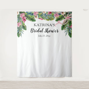 Tenture Feuilles Tropicales   Fête de Mariage Florale Rose