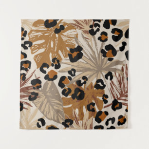 Tenture Feuilles tropicaux Abstraits et camoufle léopard g