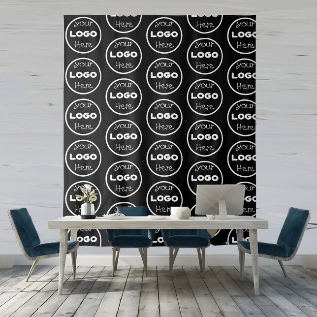 Tenture Fiche technique professionnelle du logo d'entrepri (Transform your events with a custom company logo backdrop that captivates and promotes your brand.)