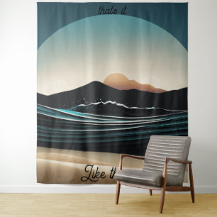 Tenture Fierce Minimaliste Monta plage Ocean Wave Logo -