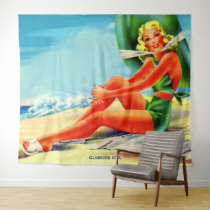 Tenture Fille glamour des années 1940