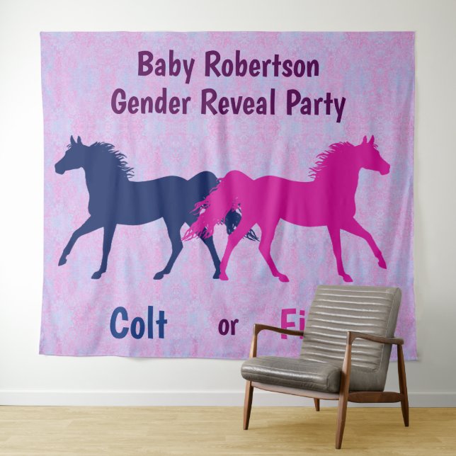 Tenture Fille rose ou Poulain bleu Fête de Révélation du S (En situation (horizontale))