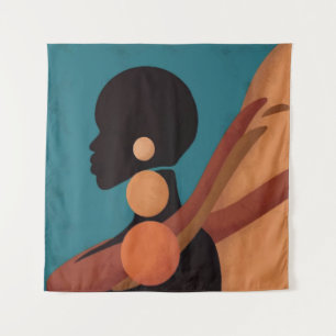 Tenture fille sous le tropique. Belle femme africaine. Noi