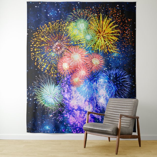 Tenture Fireworks Bursts (En situation)