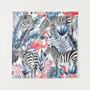 Tenture Flair tropical : Flamant rose Zebra Paradise