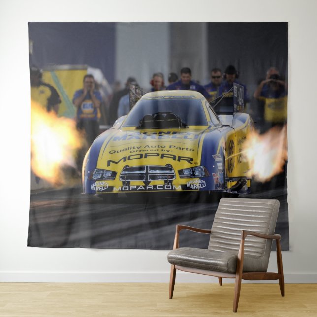 Tenture Flamant Funny Voiture Drag Racer Sports (En situation (horizontale))